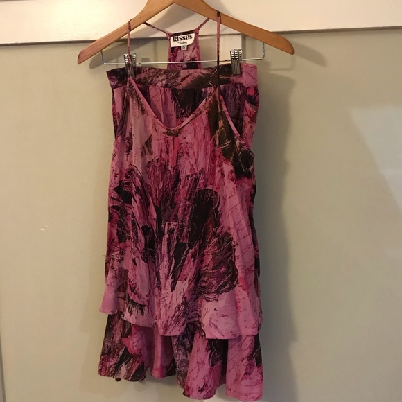 Pink silk tank and skirt set - Picture 2 of 6